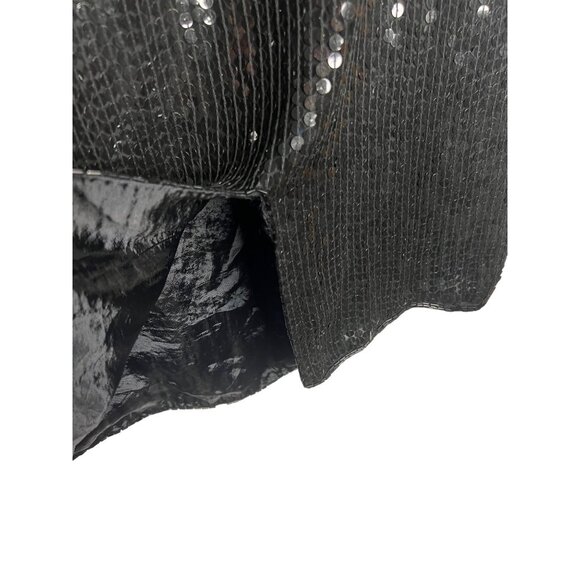 Black Fully Sequin Pencil Skirt 1X Elegant Partywear Midi Silk Loose Elastic - Picture 10 of 16